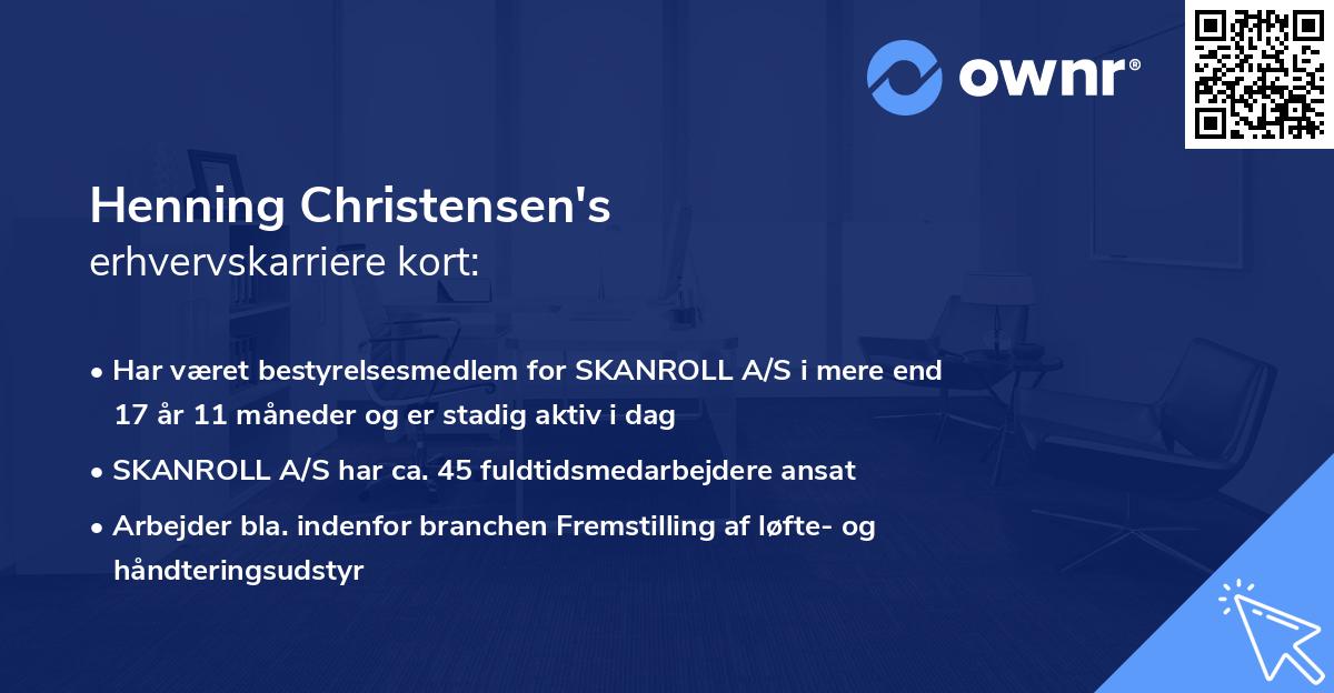Henning Christensen's erhvervskarriere kort