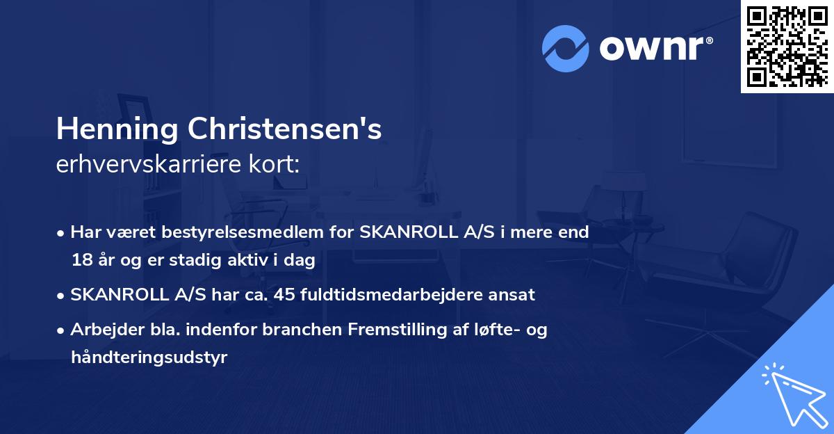 Henning Christensen's erhvervskarriere kort