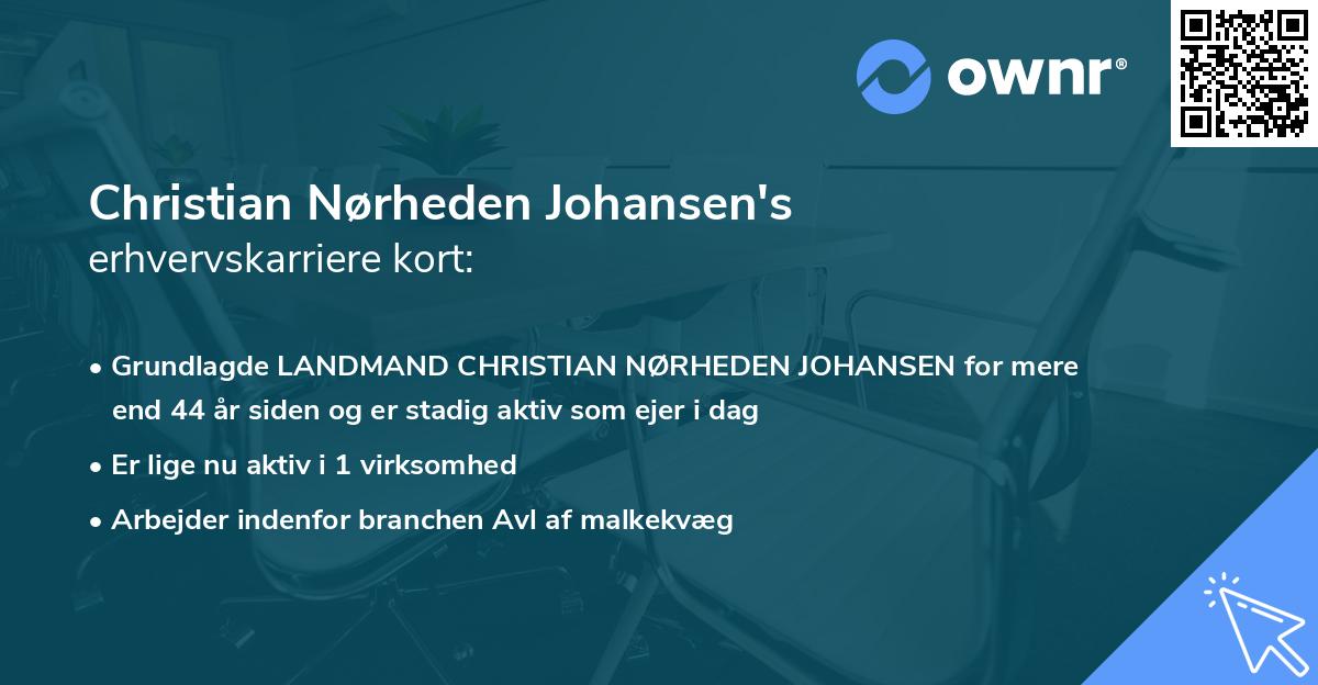 Christian Nørheden Johansen's erhvervskarriere kort