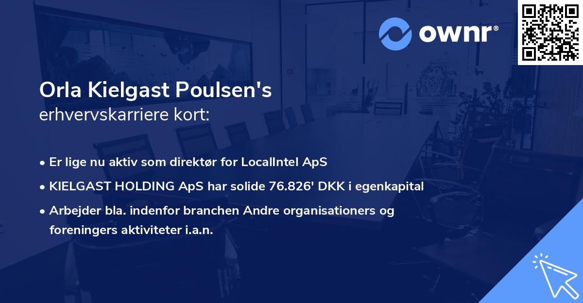 Orla Kielgast Poulsen's erhvervskarriere kort