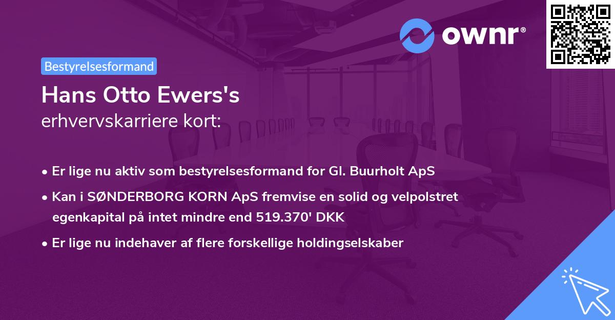 Hans Otto Ewers's erhvervskarriere kort