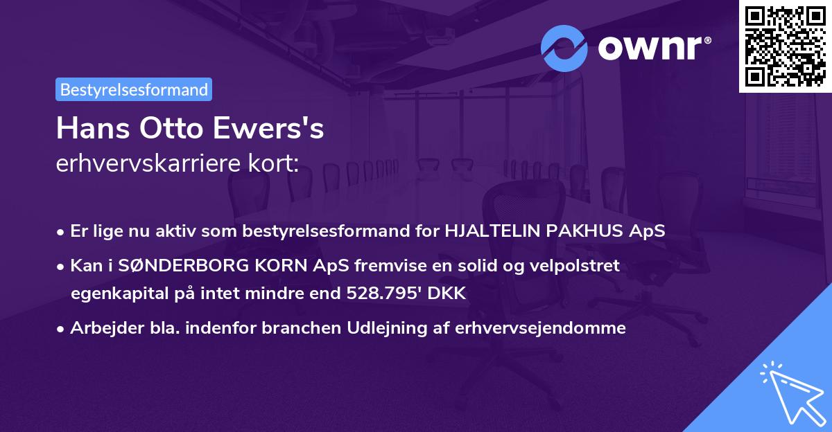Hans Otto Ewers's erhvervskarriere kort