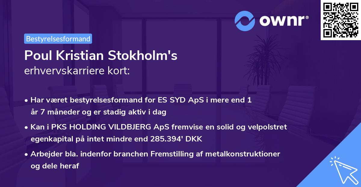 Poul Kristian Stokholm's erhvervskarriere kort