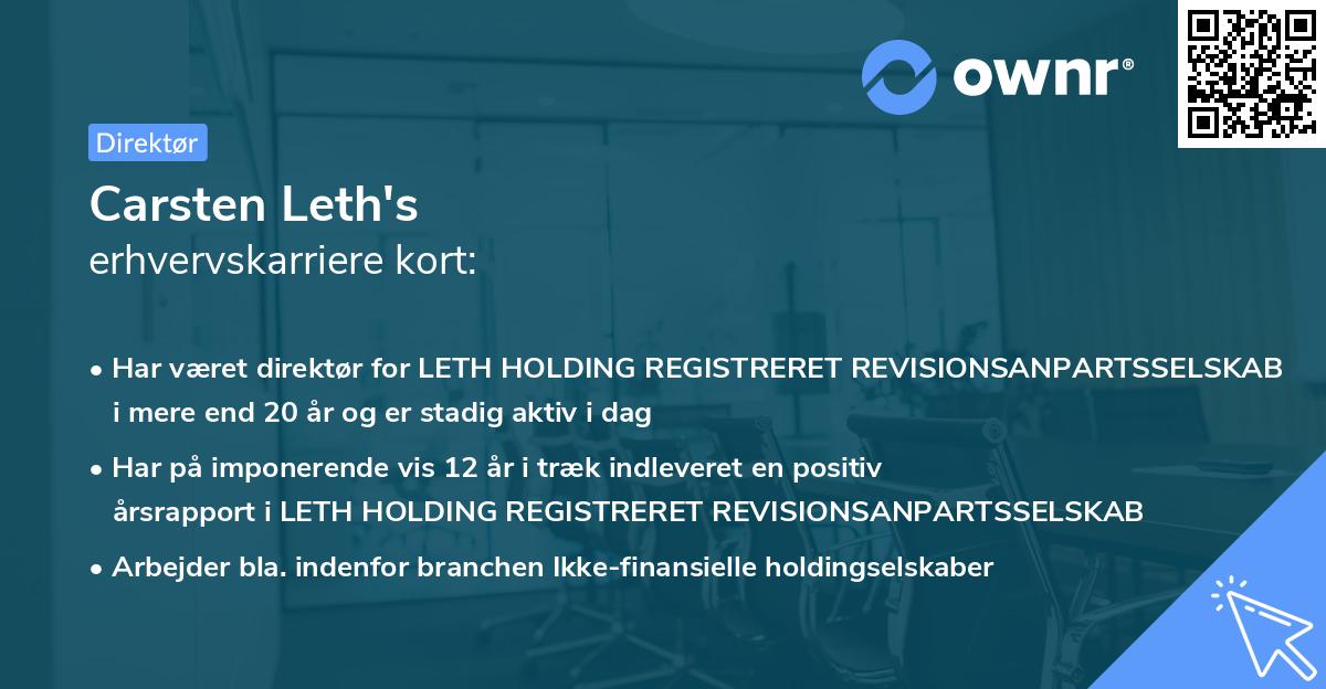 Carsten Leth's erhvervskarriere kort