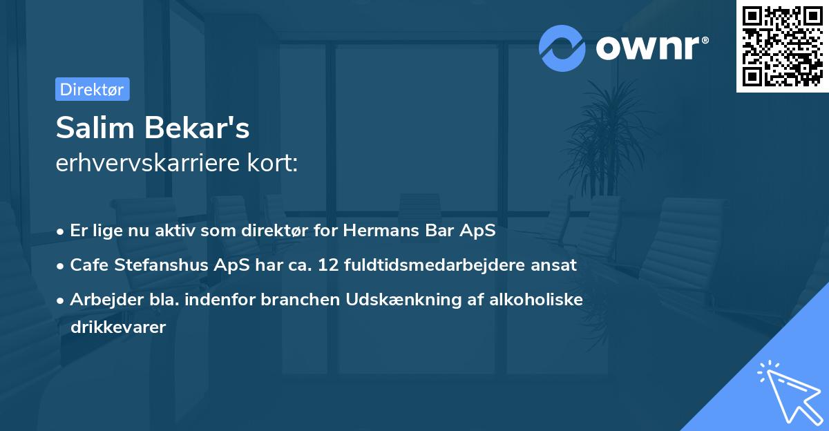 Salim Bekar's erhvervskarriere kort