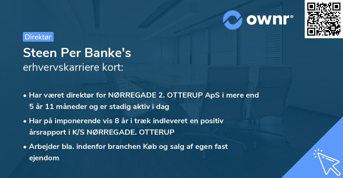 Steen Per Banke's erhvervskarriere kort