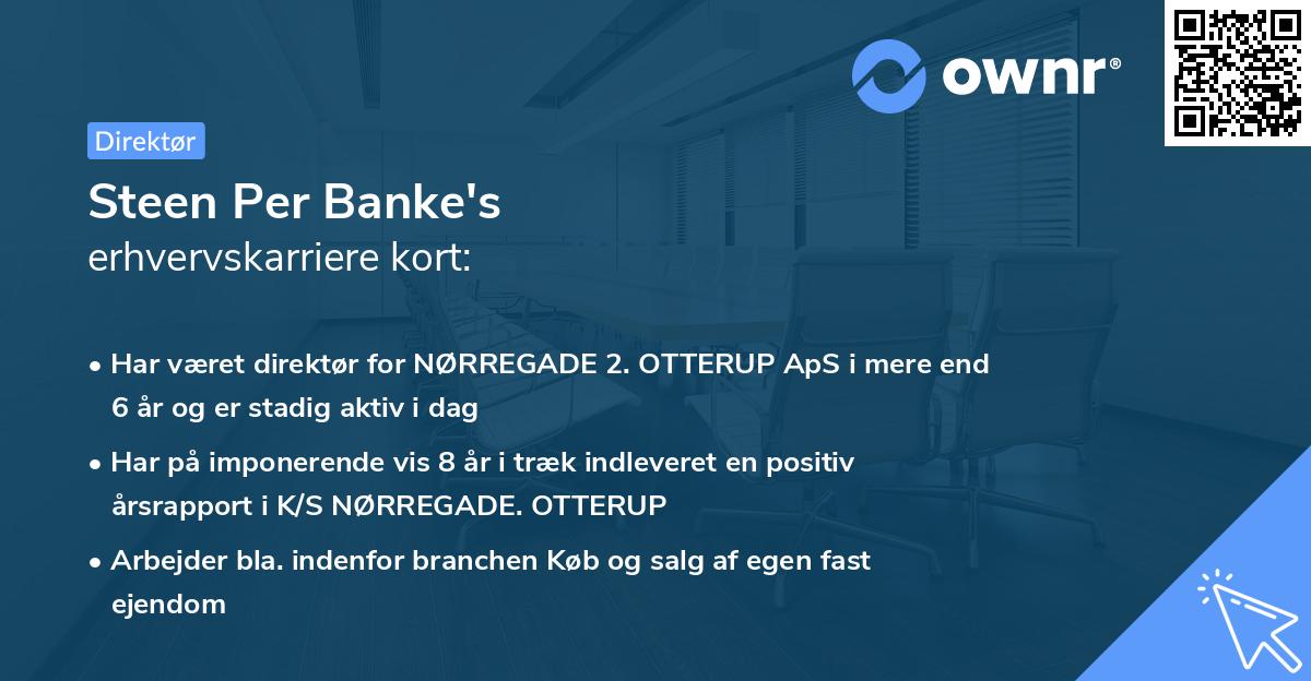 Steen Per Banke's erhvervskarriere kort