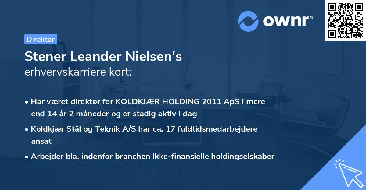 Stener Leander Nielsen's erhvervskarriere kort