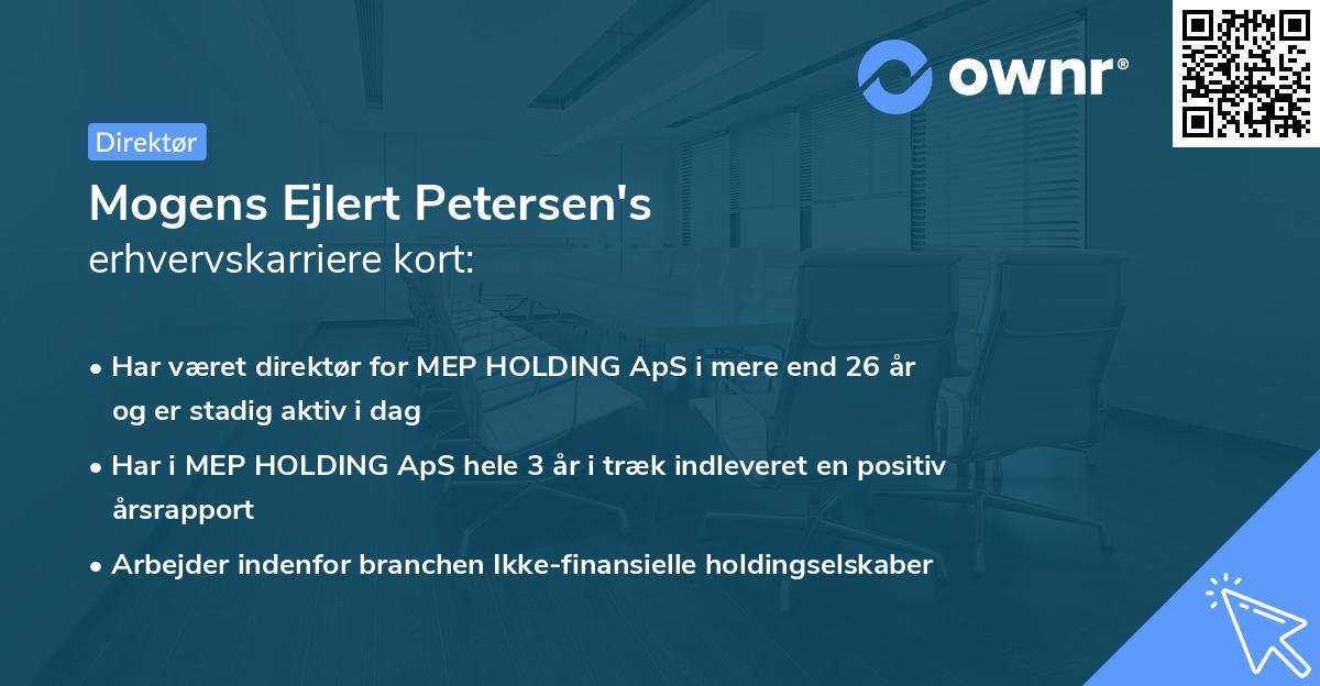 Mogens Ejlert Petersen's erhvervskarriere kort