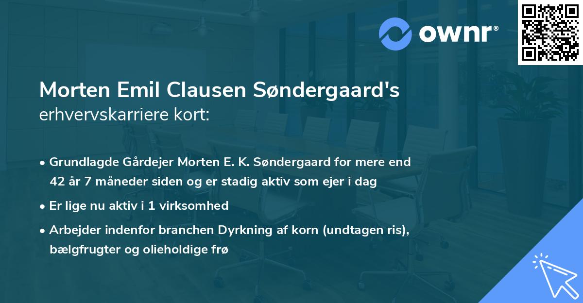 Morten Emil Clausen Søndergaard's erhvervskarriere kort