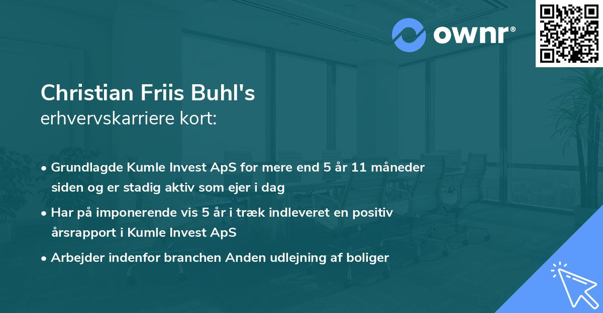 Christian Friis Buhl's erhvervskarriere kort