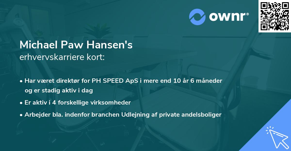 Michael Paw Hansen's erhvervskarriere kort