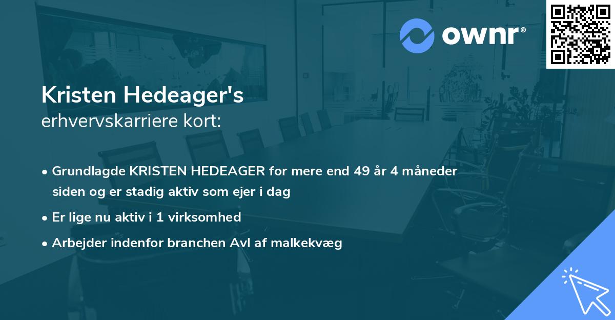Kristen Hedeager's erhvervskarriere kort