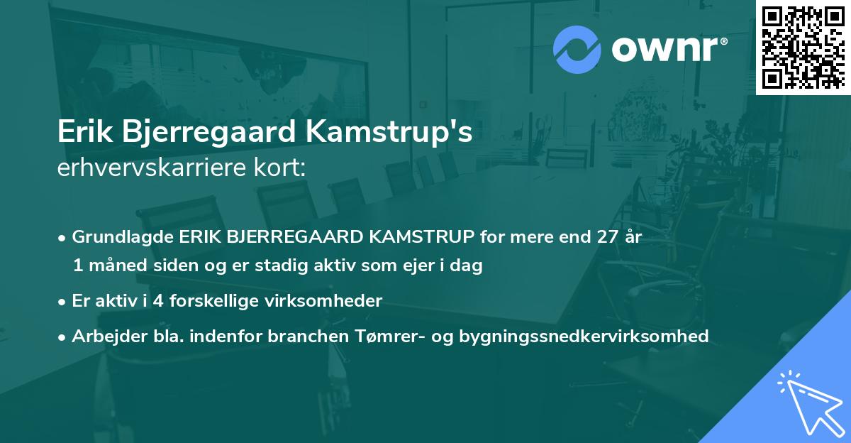 Erik Bjerregaard Kamstrup's erhvervskarriere kort