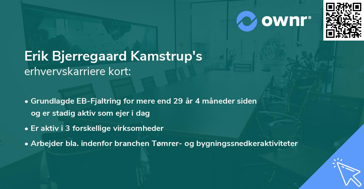 Erik Bjerregaard Kamstrup's erhvervskarriere kort