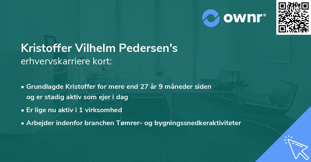 Kristoffer Vilhelm Pedersen's erhvervskarriere kort