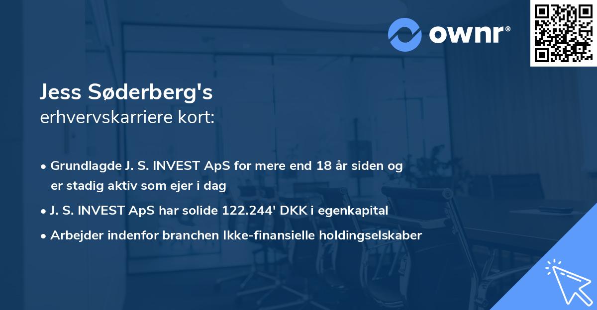 Jess Søderberg's erhvervskarriere kort