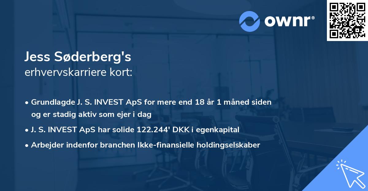 Jess Søderberg's erhvervskarriere kort