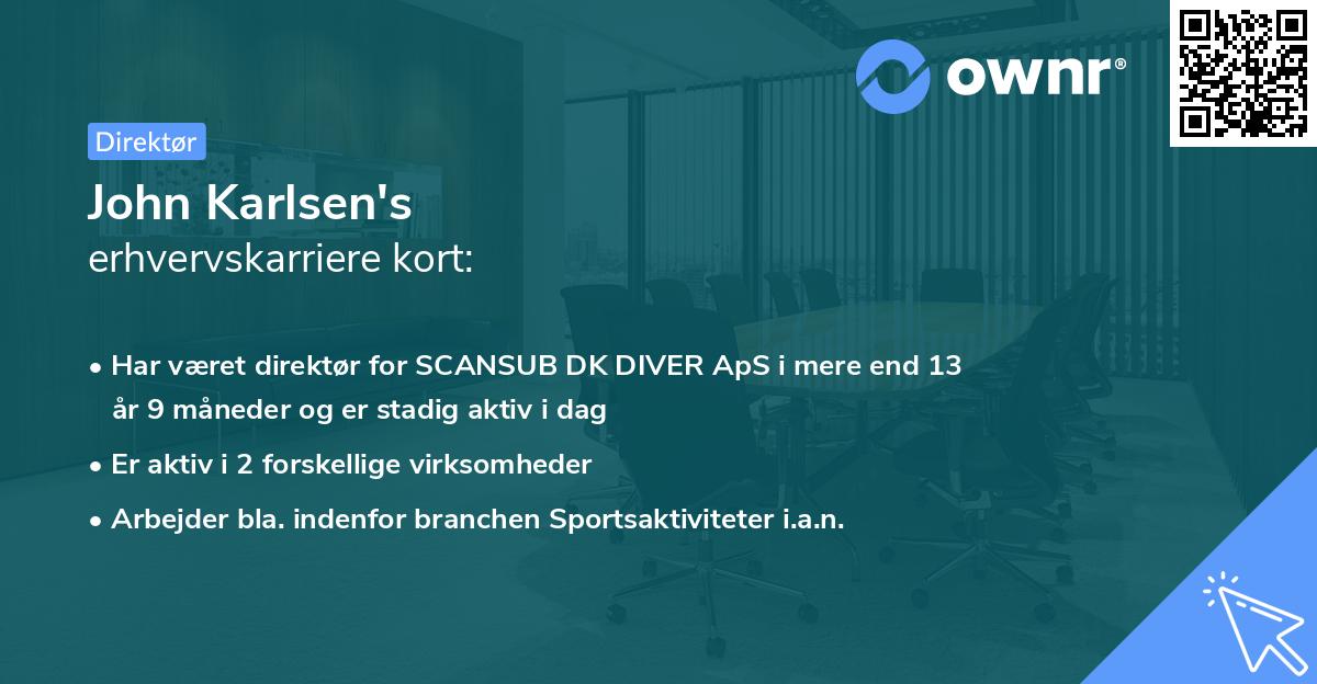 John Karlsen's erhvervskarriere kort