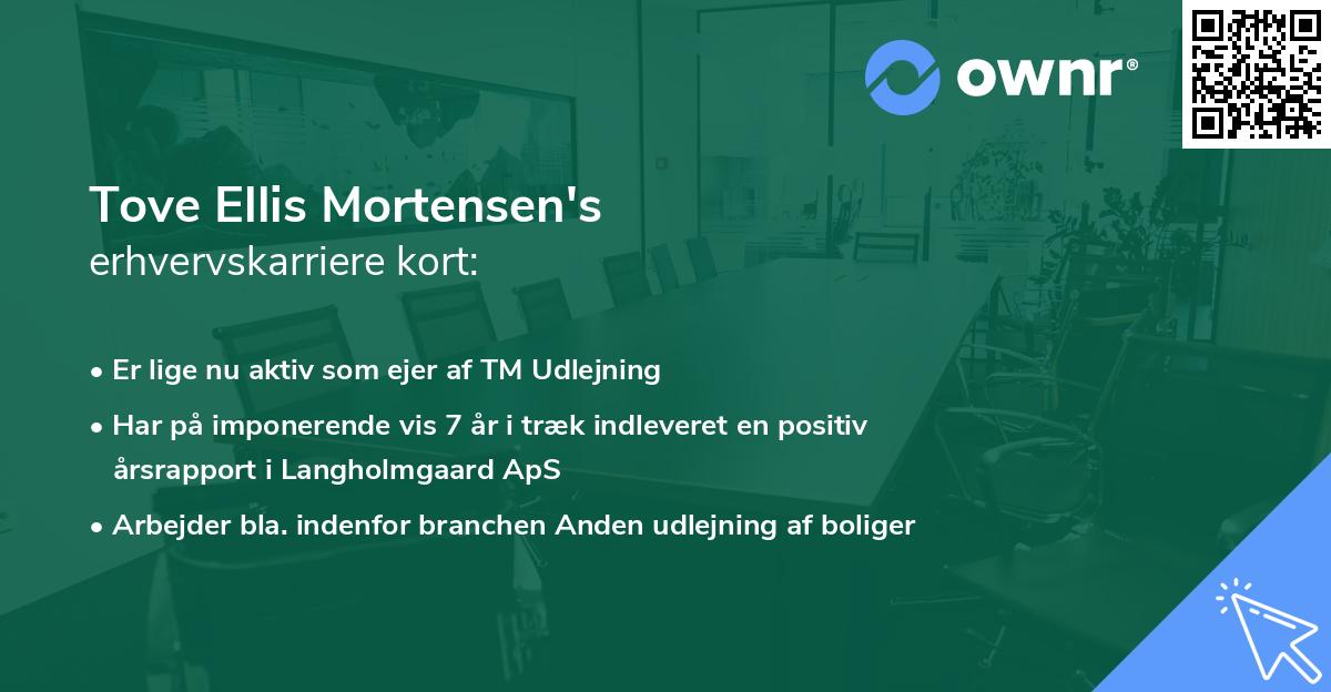 Tove Ellis Mortensen's erhvervskarriere kort