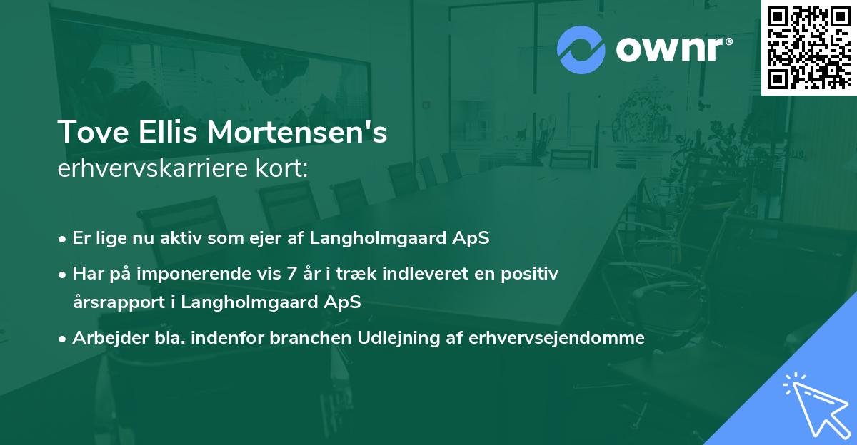 Tove Ellis Mortensen's erhvervskarriere kort