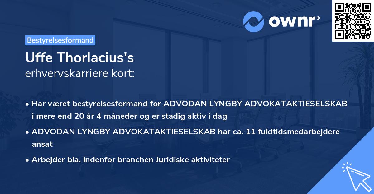 Uffe Thorlacius's erhvervskarriere kort