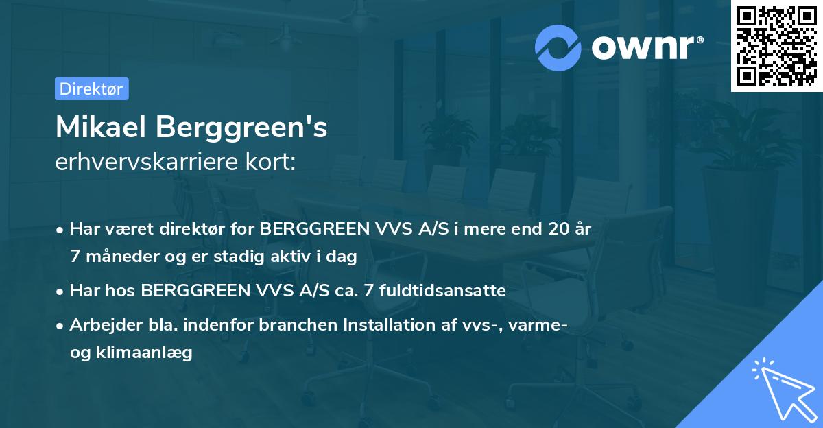 Mikael Berggreen's erhvervskarriere kort