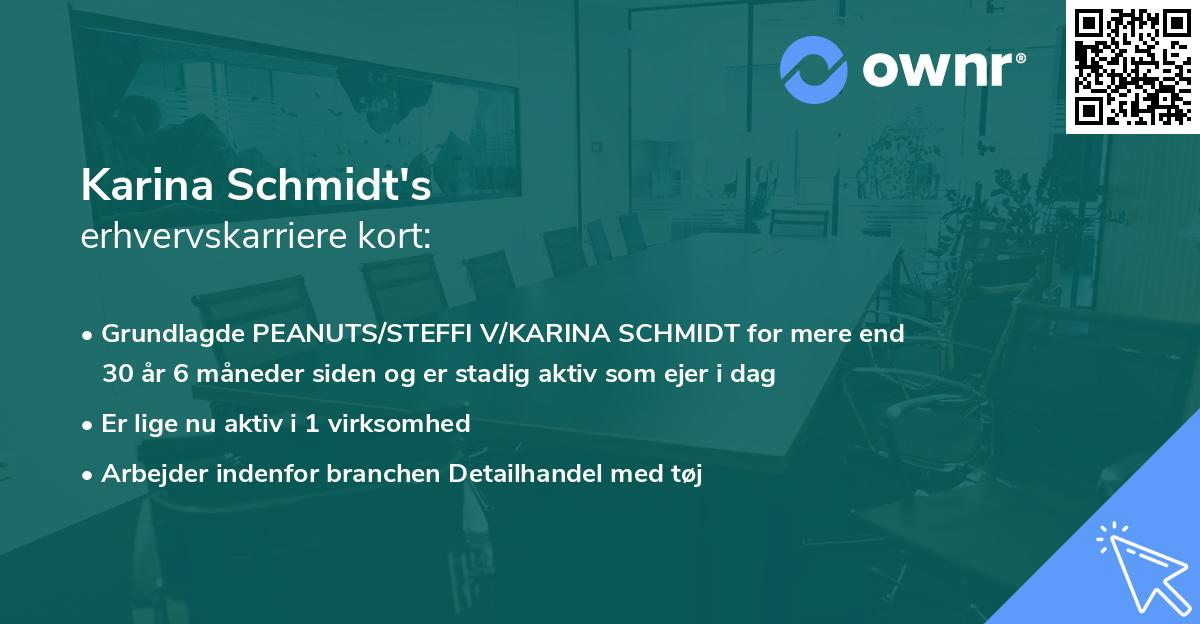 Karina Schmidt's erhvervskarriere kort