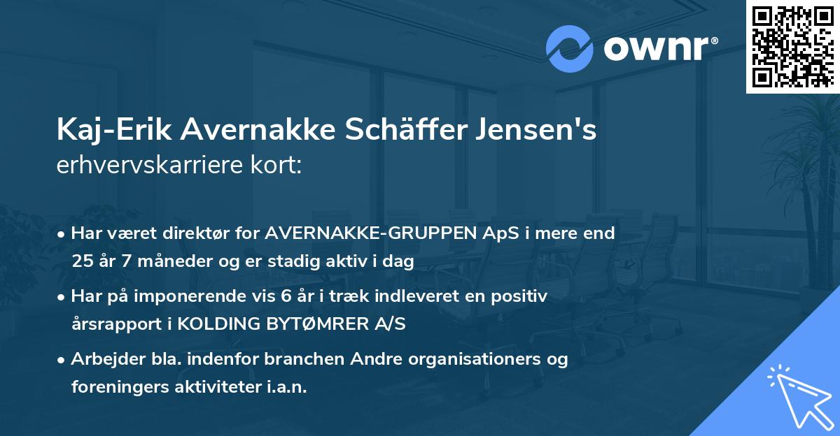 Kaj-Erik Avernakke Schäffer Jensen's erhvervskarriere kort