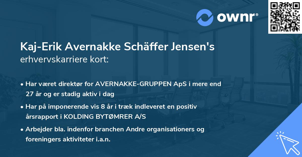 Kaj-Erik Avernakke Schäffer Jensen's erhvervskarriere kort