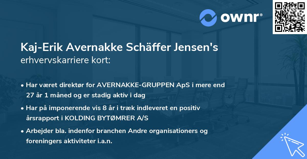 Kaj-Erik Avernakke Schäffer Jensen's erhvervskarriere kort