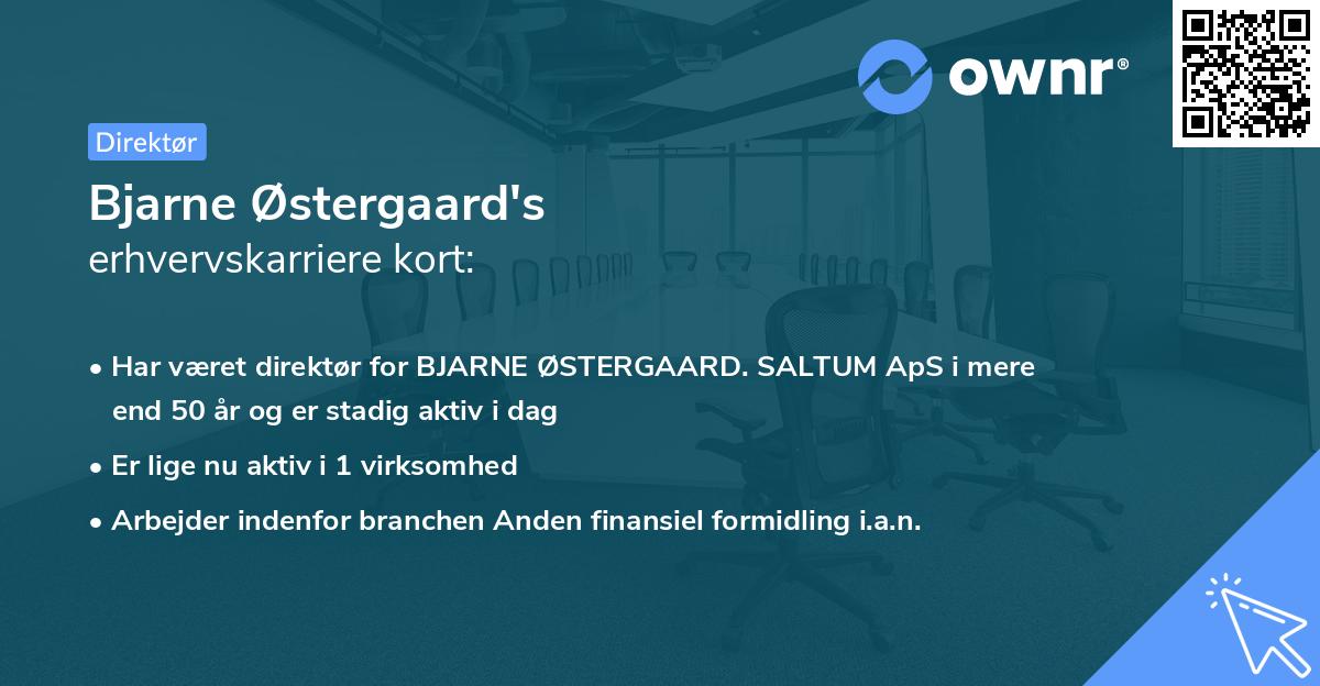Bjarne Østergaard's erhvervskarriere kort