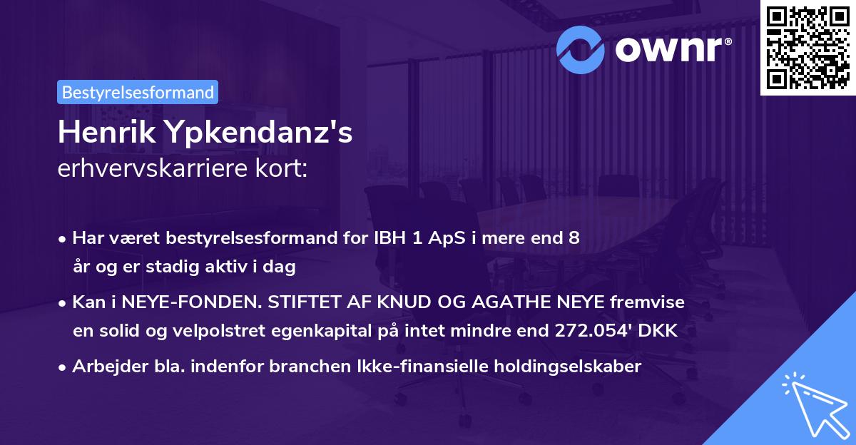 Henrik Ypkendanz's erhvervskarriere kort