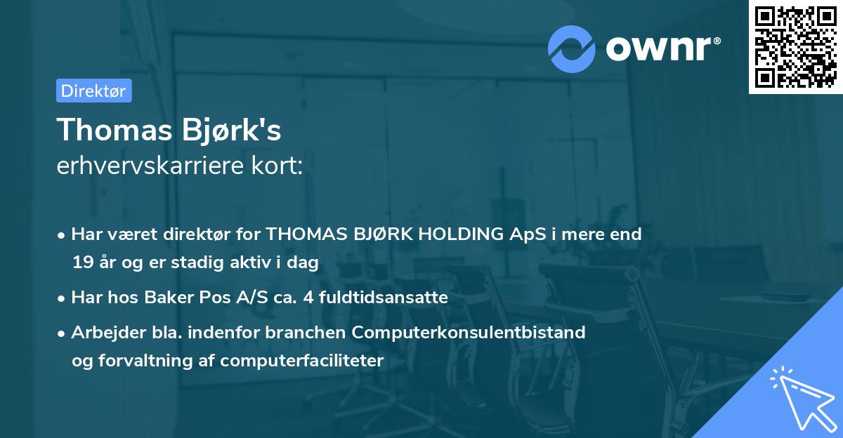 Thomas Bjørk's erhvervskarriere kort