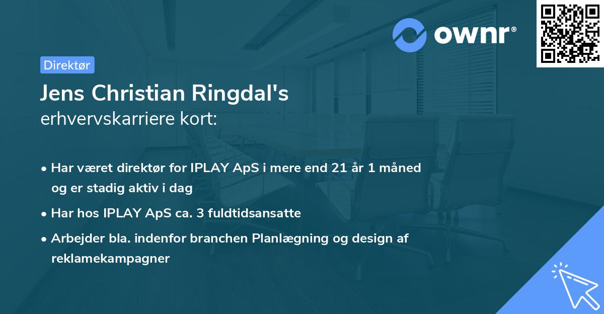 Jens Christian Ringdal's erhvervskarriere kort