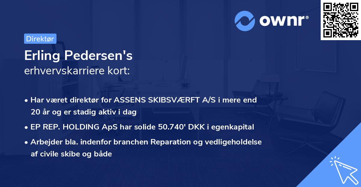Erling Pedersen's erhvervskarriere kort