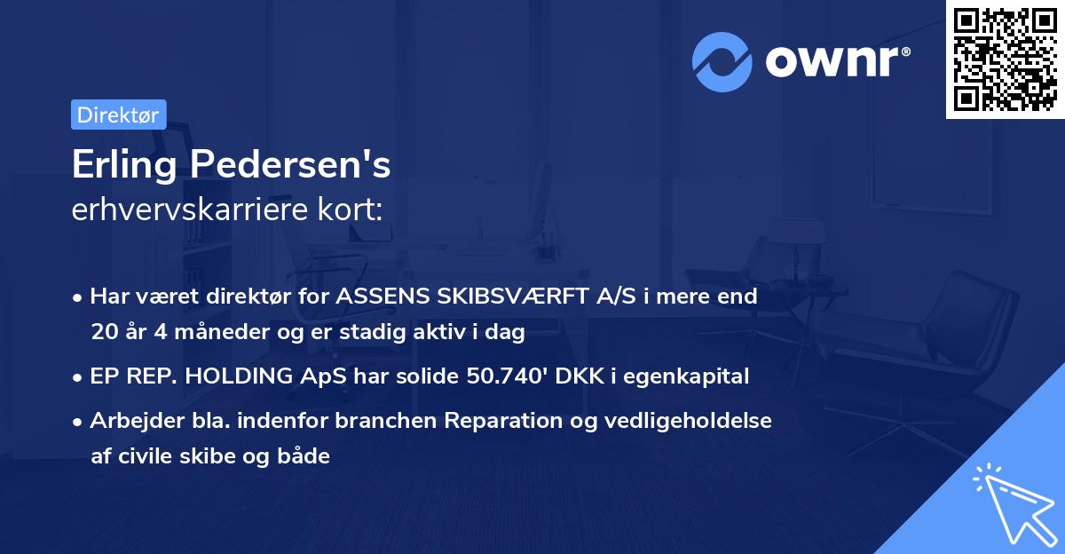 Erling Pedersen's erhvervskarriere kort