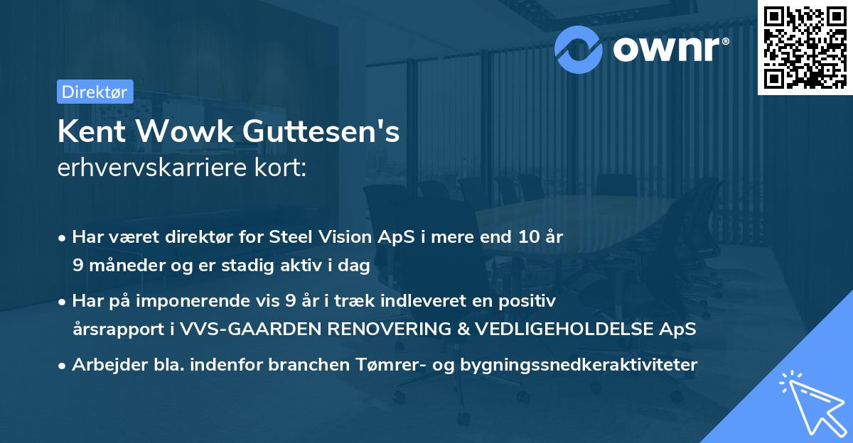 Kent Wowk Guttesen's erhvervskarriere kort