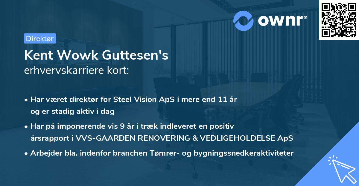 Kent Wowk Guttesen's erhvervskarriere kort