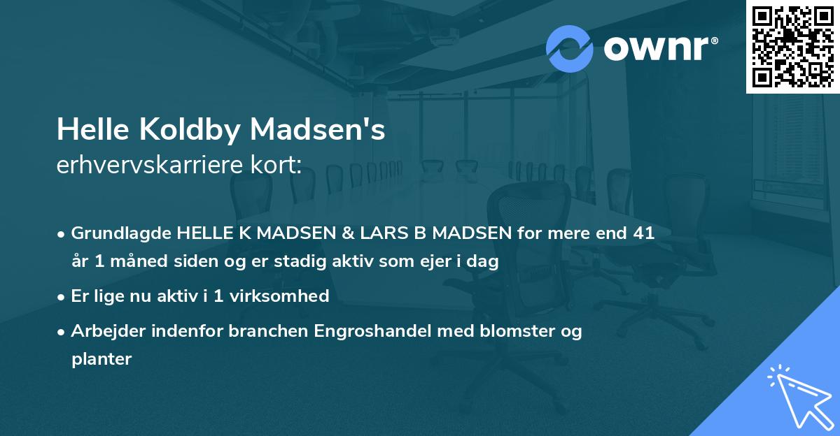 Helle Koldby Madsen's erhvervskarriere kort