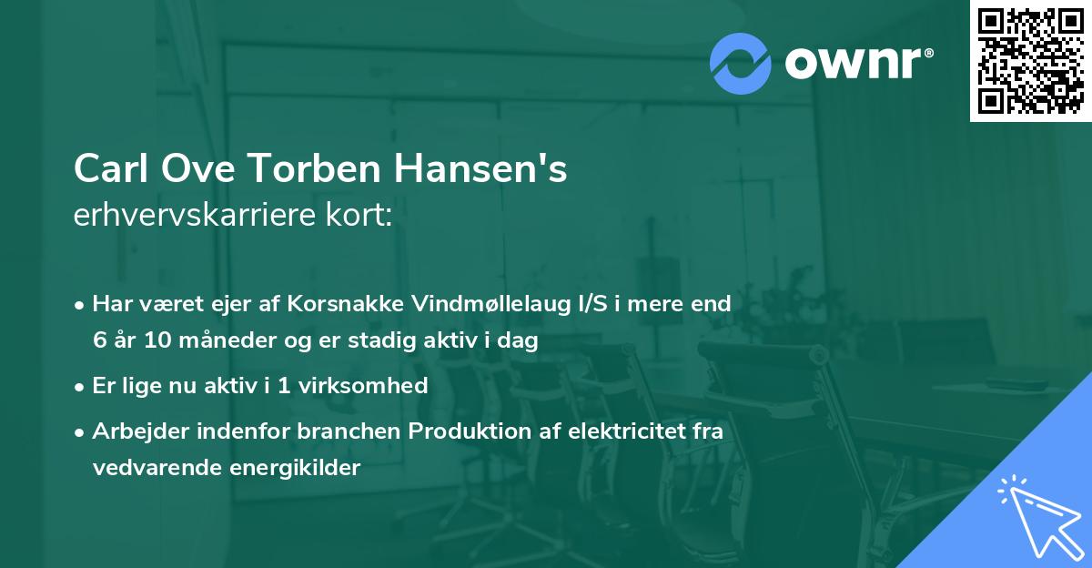 Carl Ove Torben Hansen's erhvervskarriere kort