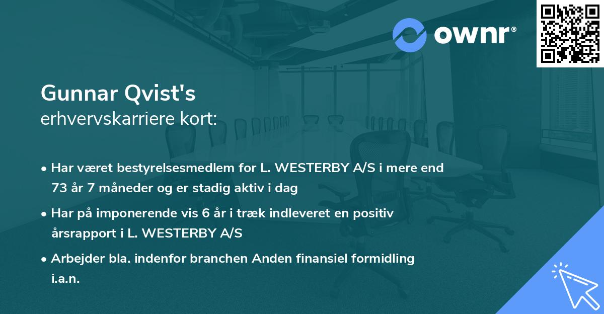 Gunnar Qvist's erhvervskarriere kort