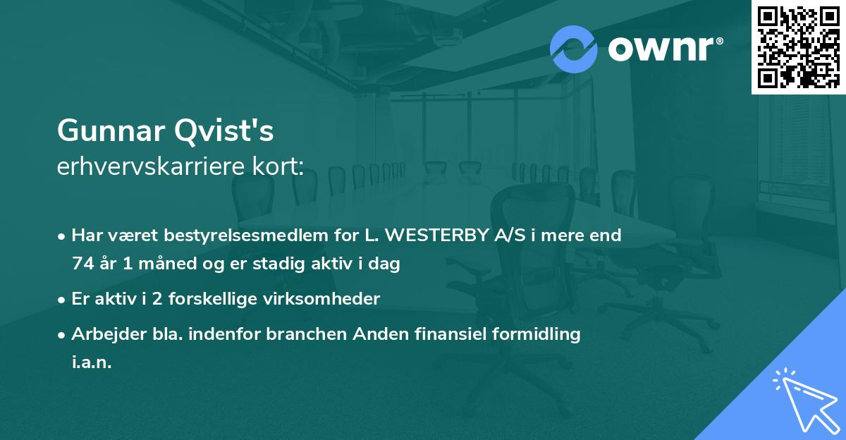 Gunnar Qvist's erhvervskarriere kort