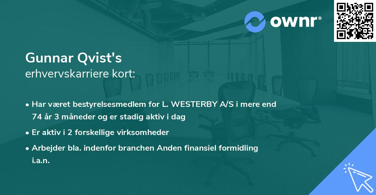 Gunnar Qvist's erhvervskarriere kort