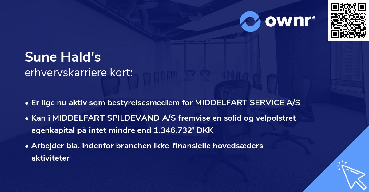 Sune Hald's erhvervskarriere kort