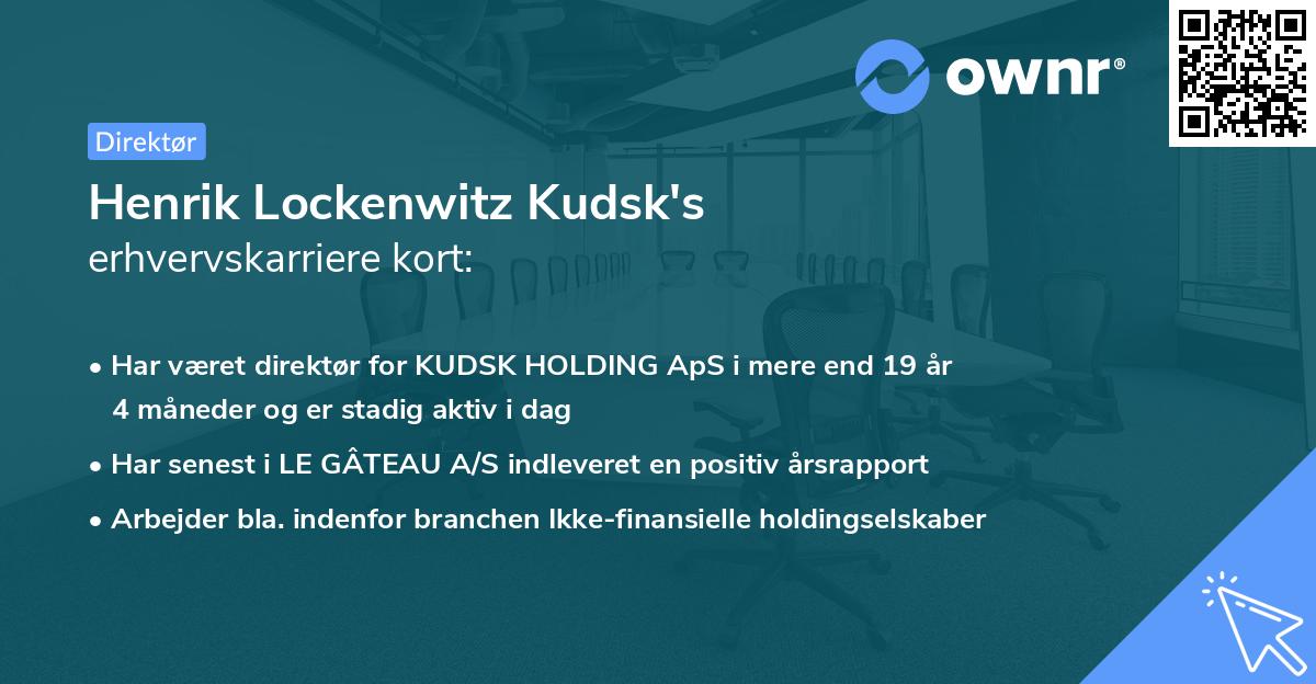 Henrik Lockenwitz Kudsk's erhvervskarriere kort