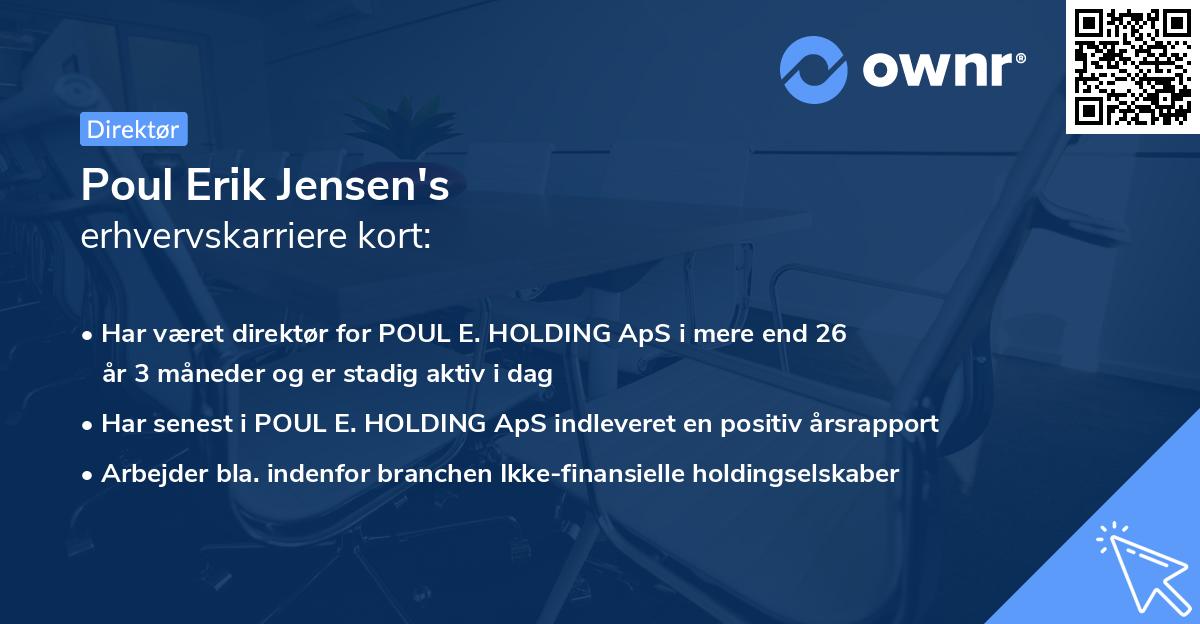 Poul Erik Jensen's erhvervskarriere kort
