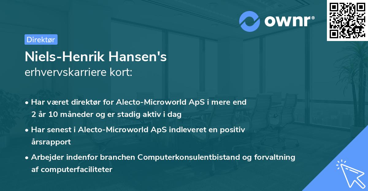 Niels-Henrik Hansen's erhvervskarriere kort