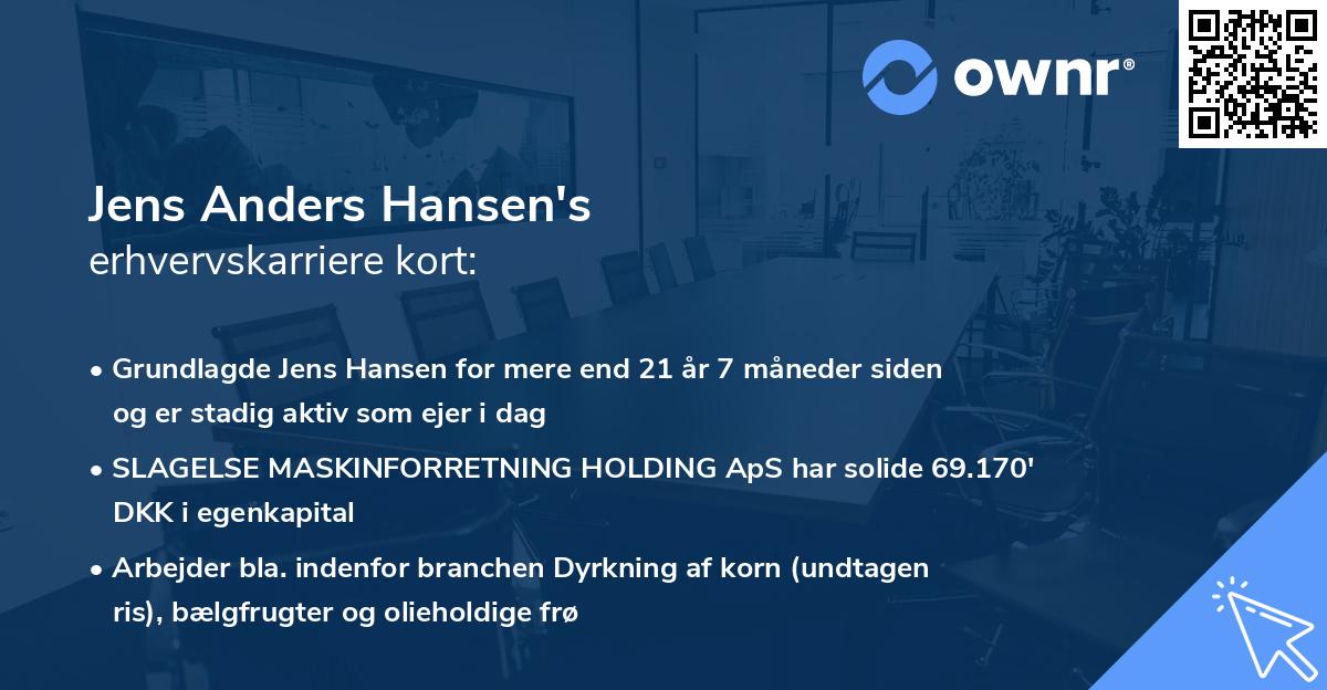 Jens Anders Hansen's erhvervskarriere kort