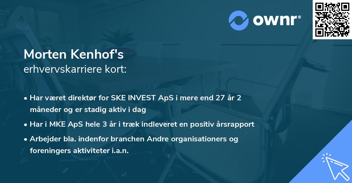 Morten Kenhof's erhvervskarriere kort